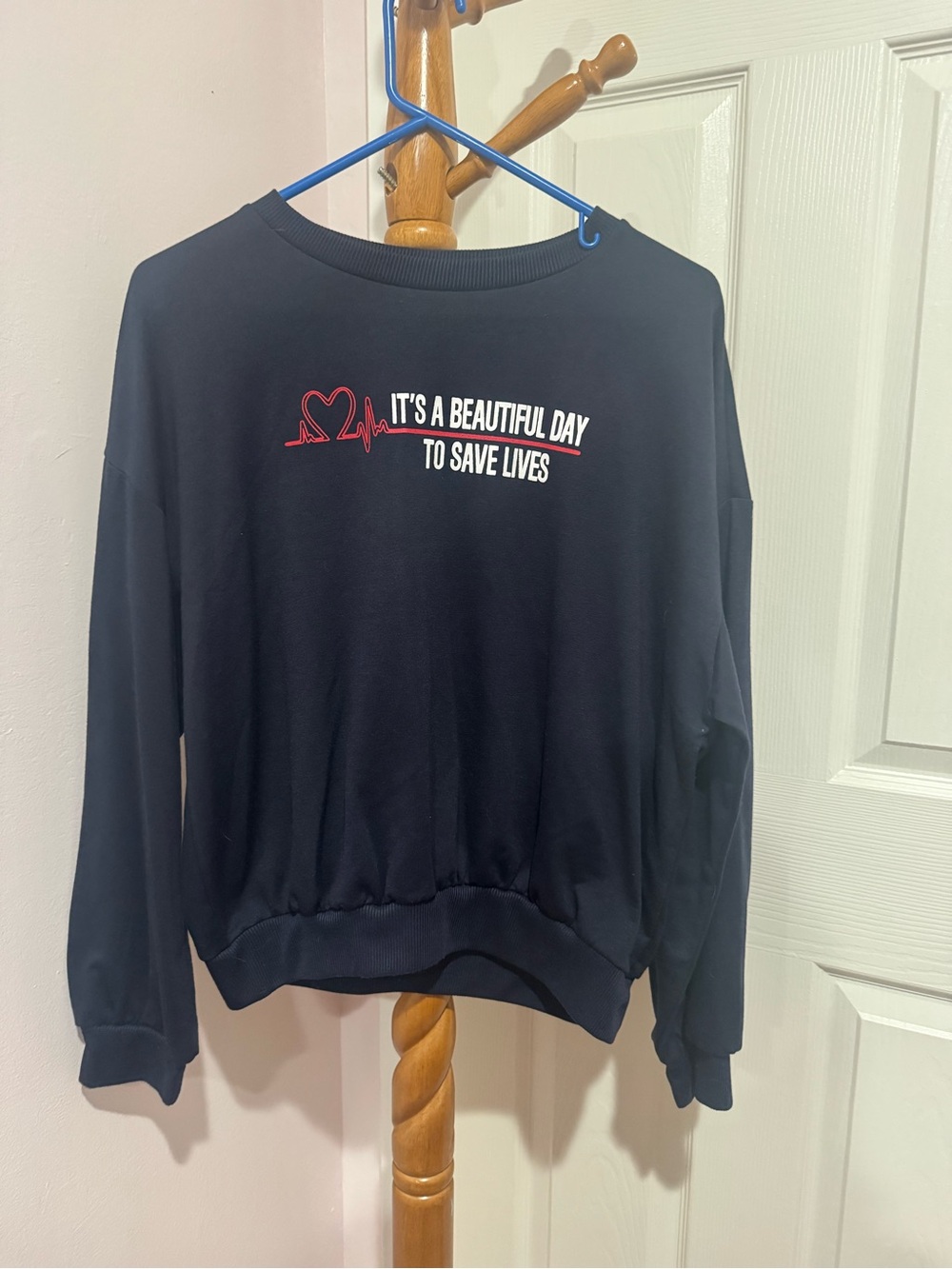 it’s a beautiful day to save lives crewneck